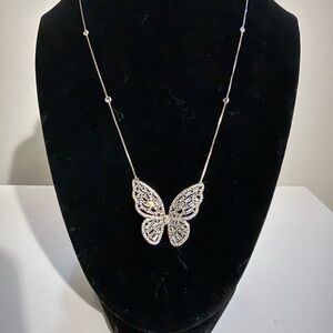Sterling Silver CZ butterfly necklace